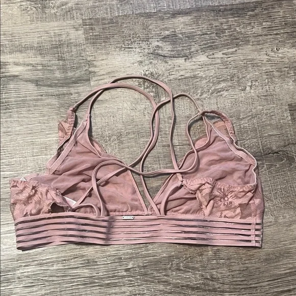 PINK Victoria's Secret Dusty Rose Lace Bralette - Picture 3 of 3
